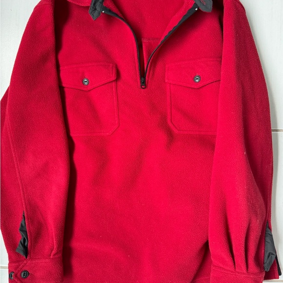 L.L.Bean 1/4 Zip Fleece Pull Over COZY!! Men’s Size M in Red - Picture 3 of 10